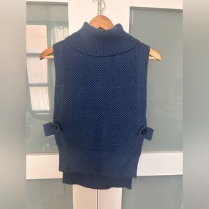 Banana Republic Knit Sleeveless Turtleneck Sweater Vest - blue small